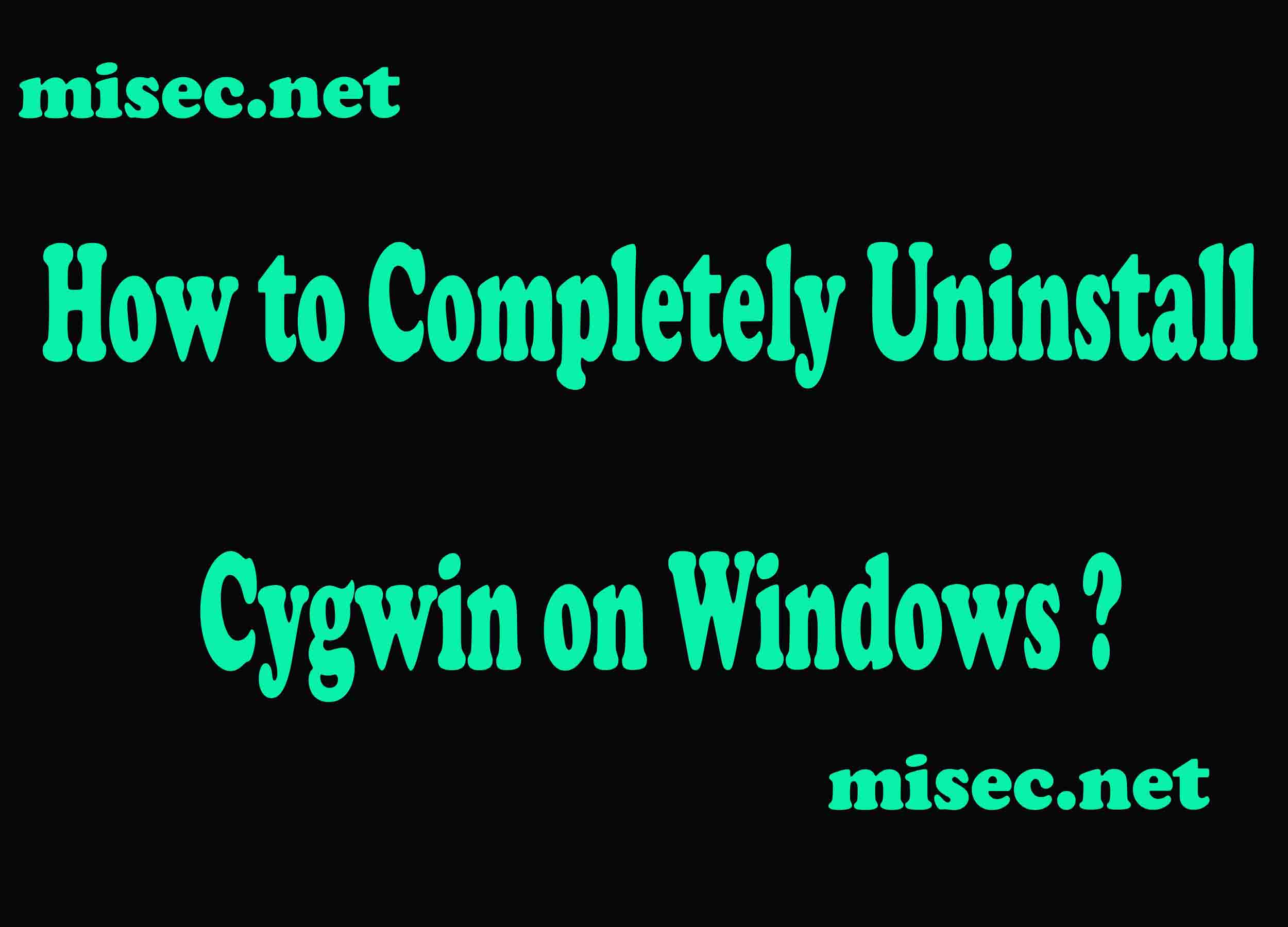 uninstall cygwin windows 10