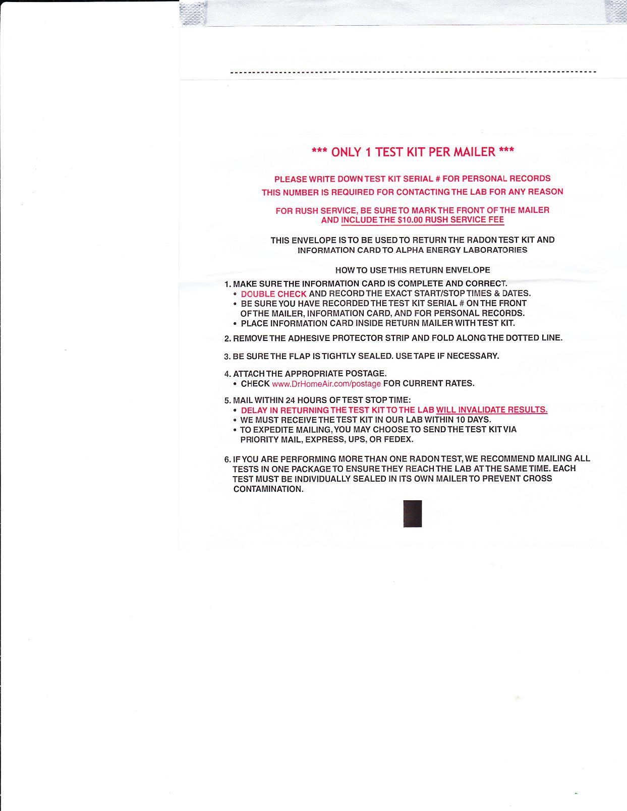 First Alert Radon Gas Test Kit, RD1 customer photo 2