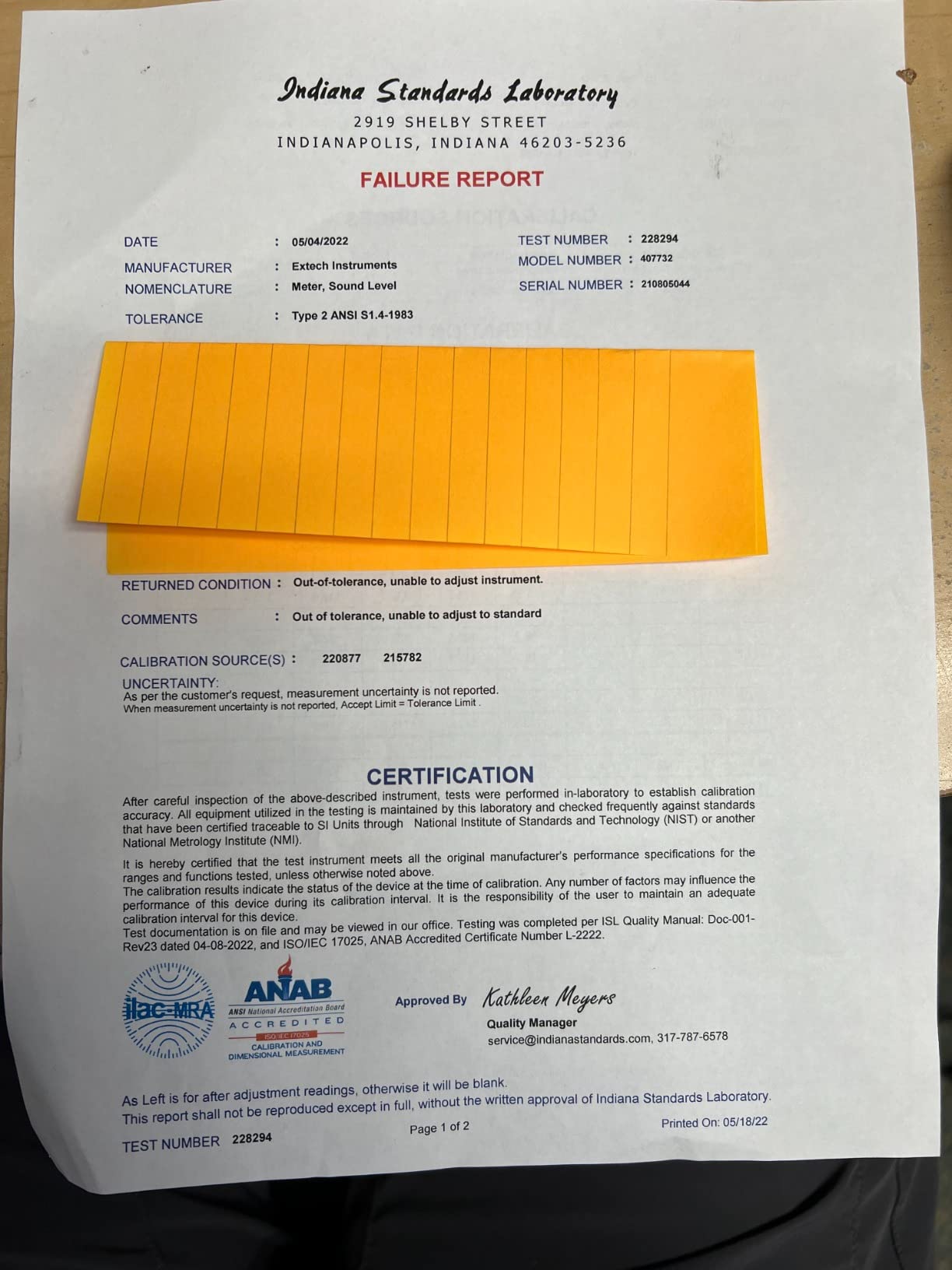 Extech 407730 Digital Sound Level Meter 40-130dB customer photo 1