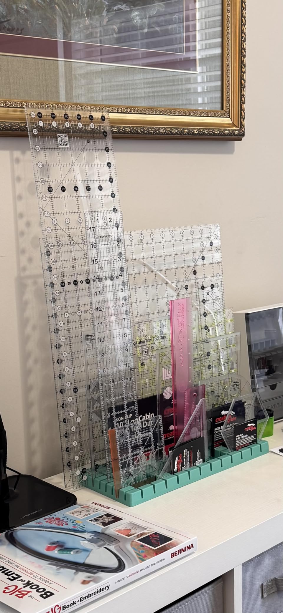 Creative Grids Quilt Ruler 2-1/2in x 12-1/2in Rectangle - CGR212 - Made in USA, Non-Slip Grip Acrylic Quilting, Sewing, Crafting, Patchwork Ruler for Measuring & Cutting Fabric customer photo 1