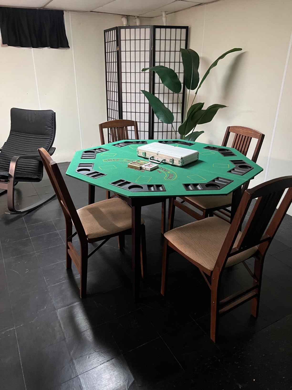 Folding Poker Table Top - 48-Inch Solid Wood Topper - Space for 8 Players - Blackjack Table with Built-in Cupholders and Chip Trays by Trademark Poker customer photo 2