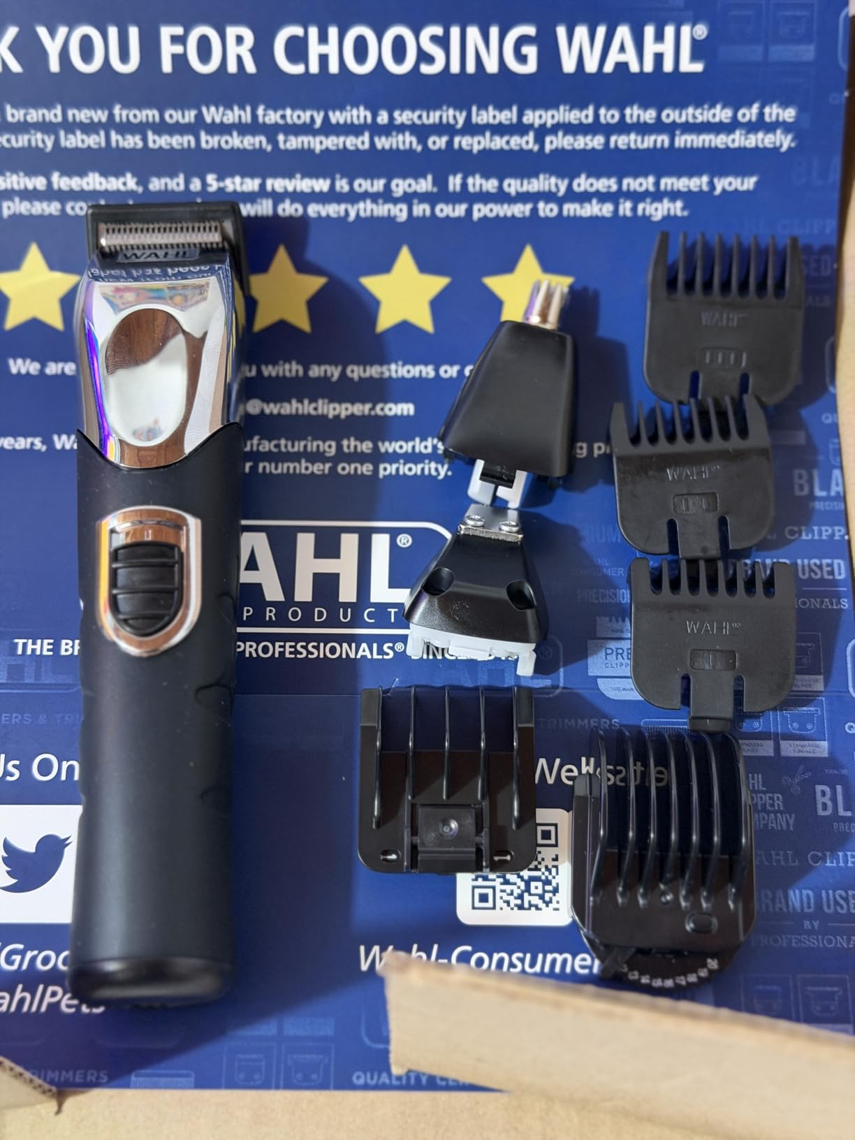 Wahl USA Rechargeable Lithium Ion All in One Beard Trimmer for Men with Detail and Ear & Nose Hair Trimmer Attachment - Model 9854-600B customer photo 2