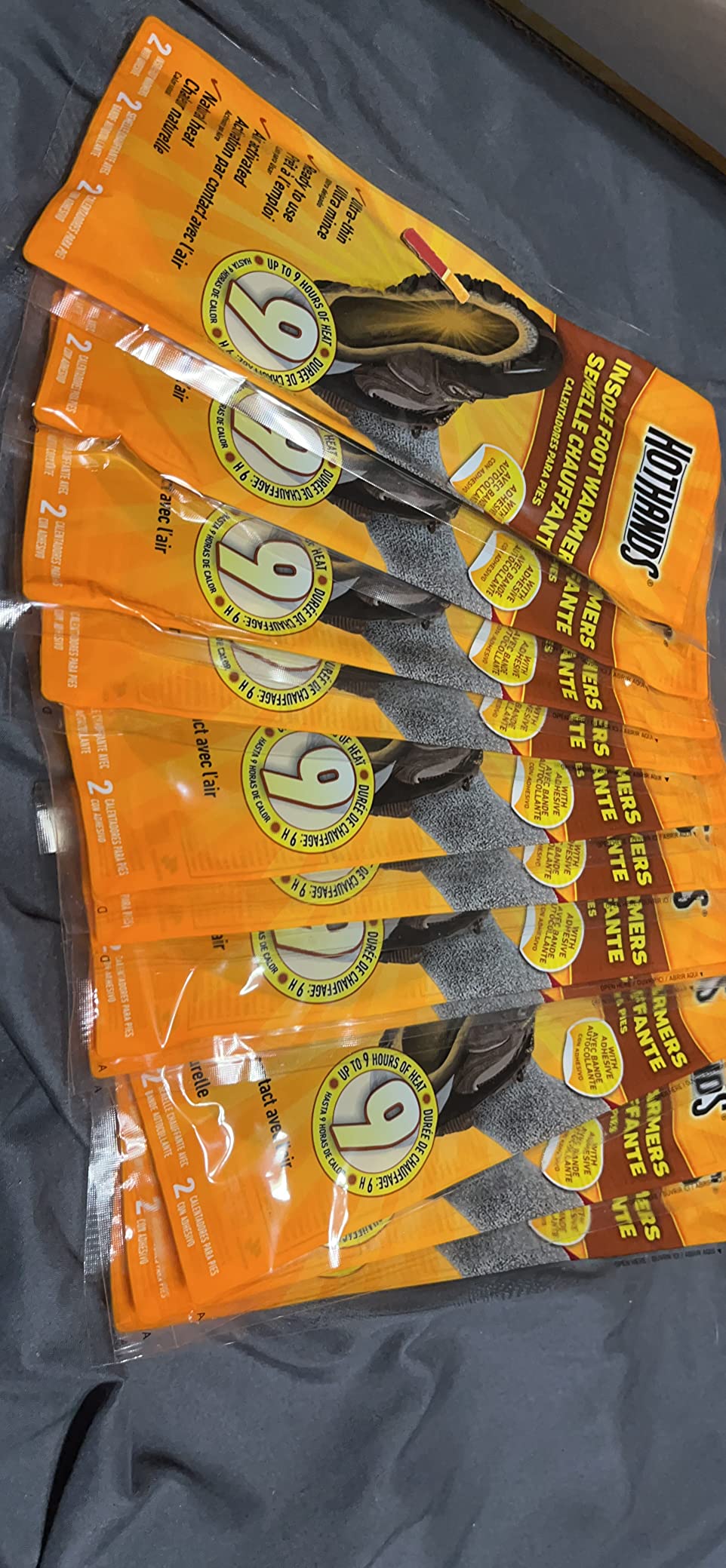 HotHands Insole Foot Warmers - Long Lasting Safe Natural Odorless Air Activated Warmers - Up to 9 Hours of Heat - 16 Pair, Black customer photo 2