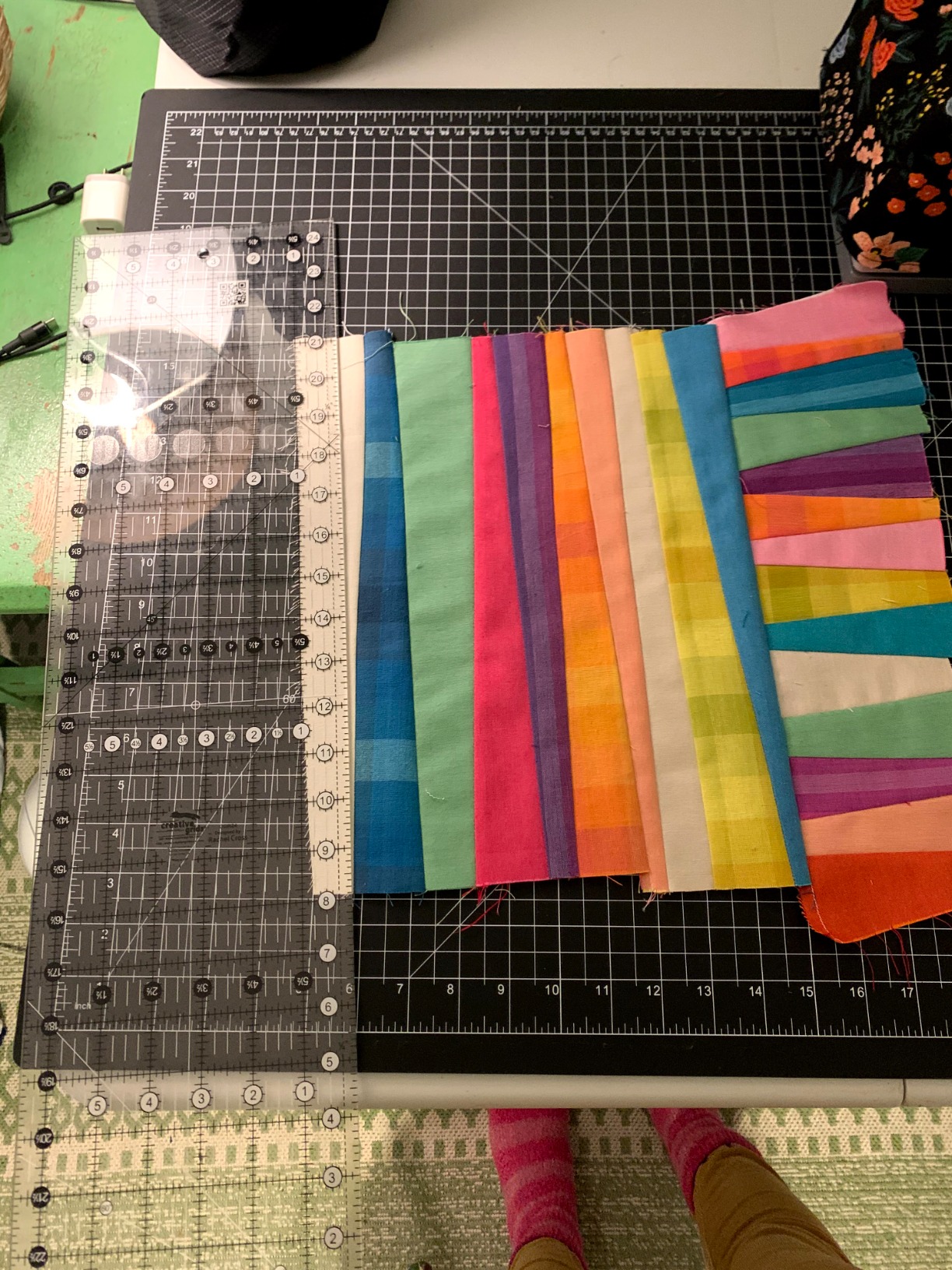 Creative Grids Quilt Ruler 6-1/2in x 24-1/2in Rectangle - CGR24 - Made in USA, Non-Slip Grip Acrylic Quilting, Sewing, Crafting, Patchwork Ruler for Measuring & Cutting Fabric customer photo 2