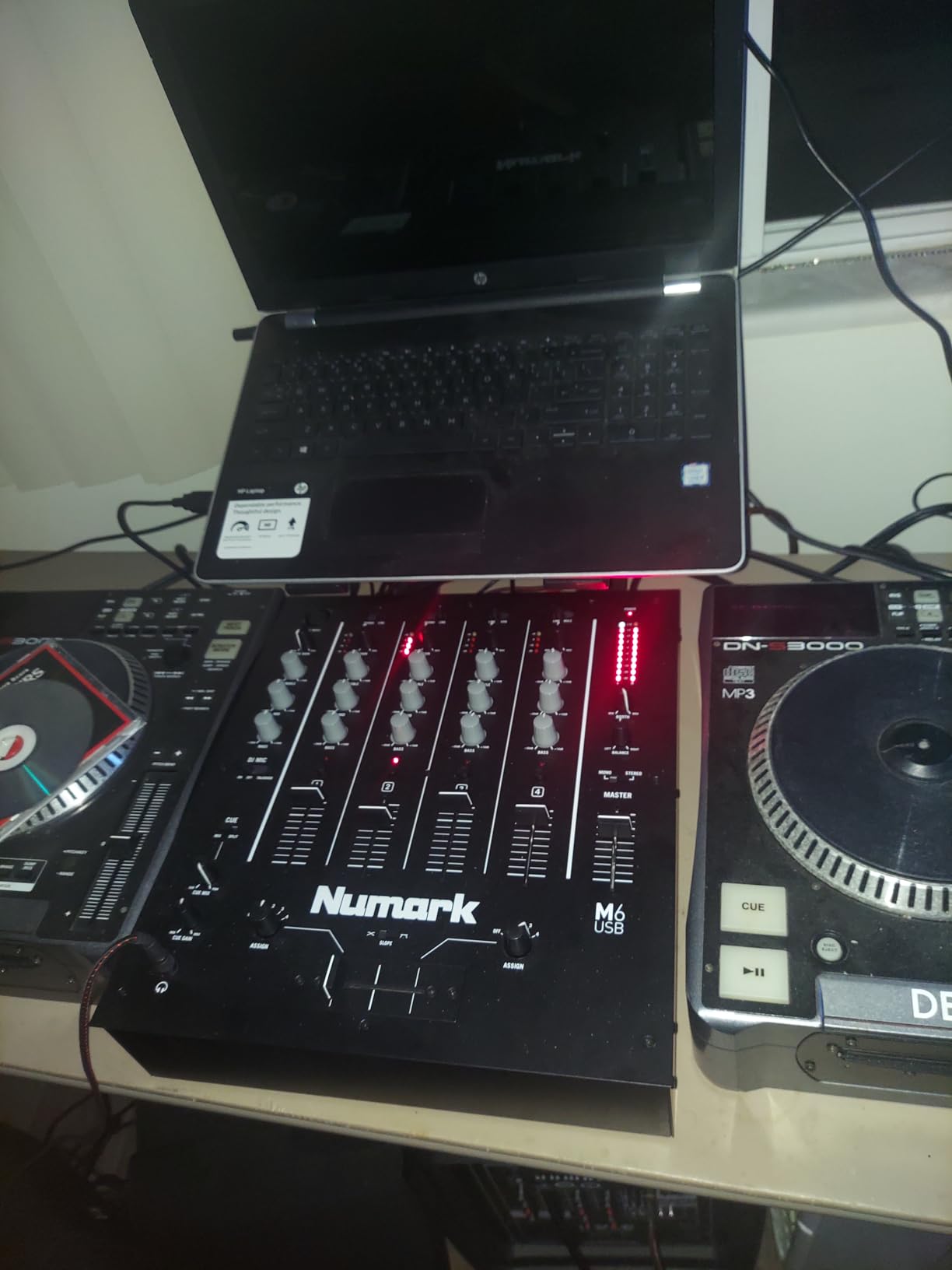 Numark M6 USB - 4-Channel DJ Mixer with Built-In Audio Interface, 3-Band EQ, Microphone Input and Replaceable Crossfader with Slope Control customer photo 1