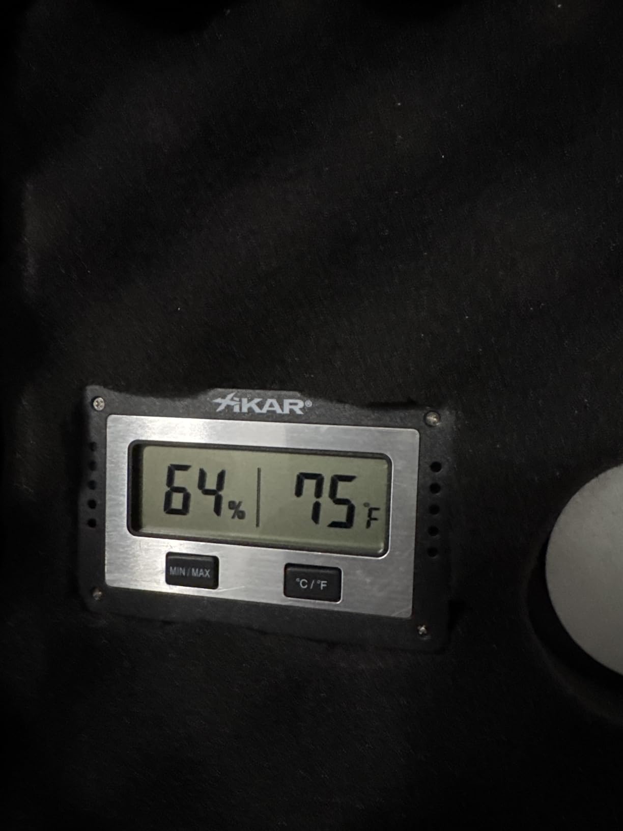 XIKAR PuroTemp Rectangular Digital Hygrometer - Digital Thermometer with Humidity Sensor - Temp and Humidity Monitor for Humidor, Easy to Calibrate, Fast Refresh Readings, Lightweight - Black customer photo 1