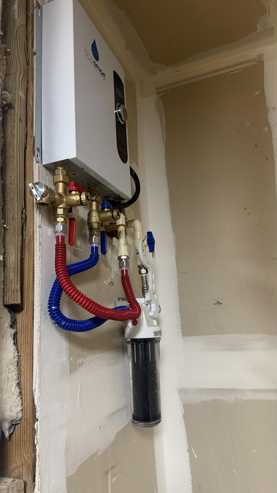 EcoSmart ECO 18 Electric Tankless Water Heater, 18 KW at 240 Volts with Patented Self Modulating Technology, 17 x 14 x 3.5, White customer photo 2