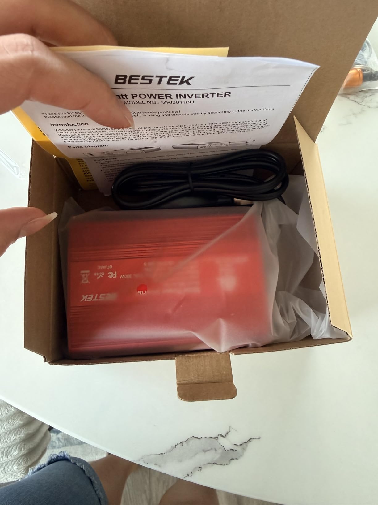 BESTEK Power Inverter DC 12V to AC 110V - 300W Car Plug Adapter Outlet with 4.8A Dual USB Fast Charging Port - Car Charger Cigarette Lighter Adapter for Phone, Laptop on Road Trip - Aluminum Housing customer photo 1