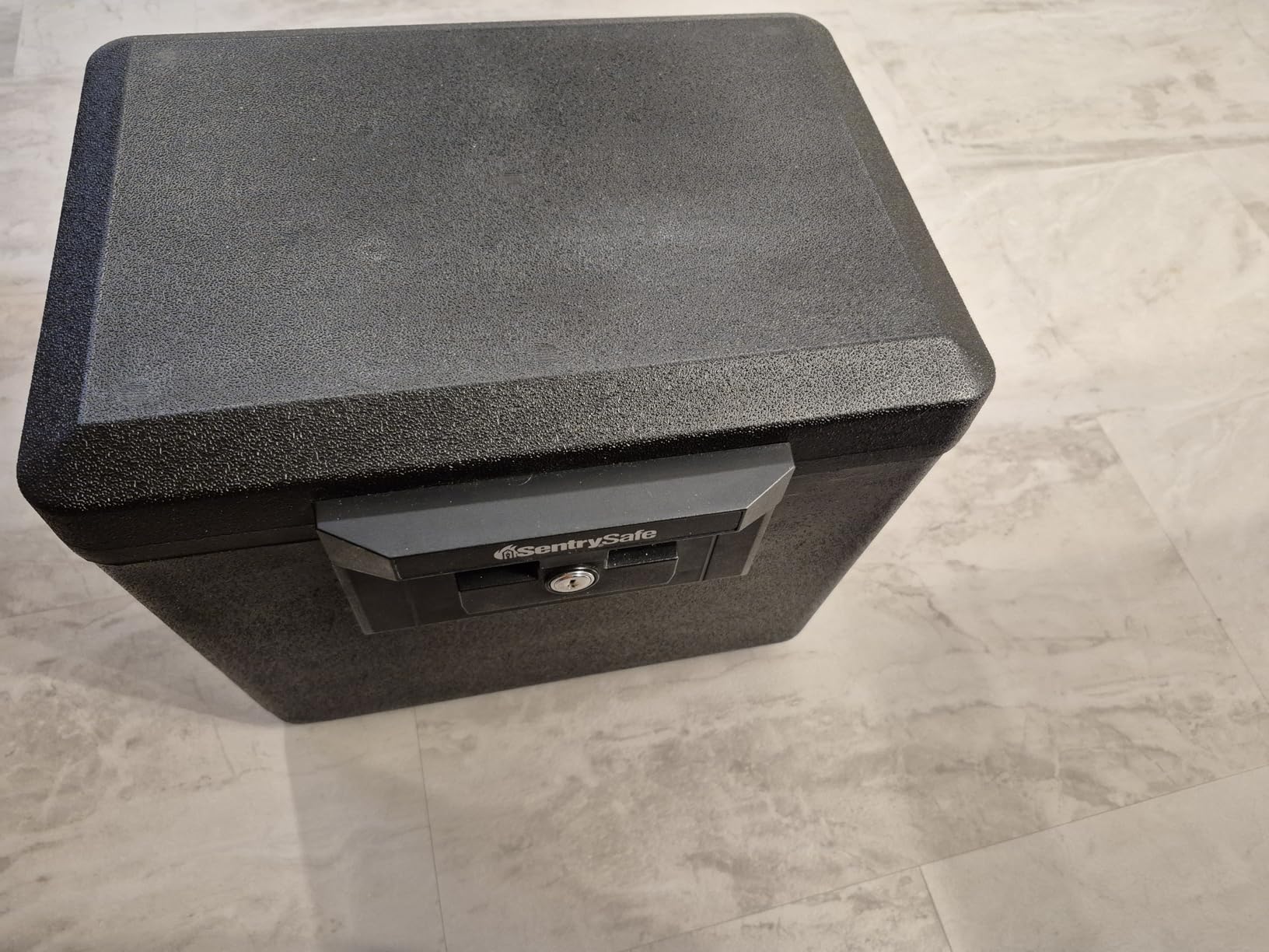 SentrySafe Black Fireproof Document Box with Key Lock, Safe Secures Files and Documents for Home or Office, 0.61 Cubic Feet, 13.6 x 15.3 x 12.1 inches, 1170 customer photo 1