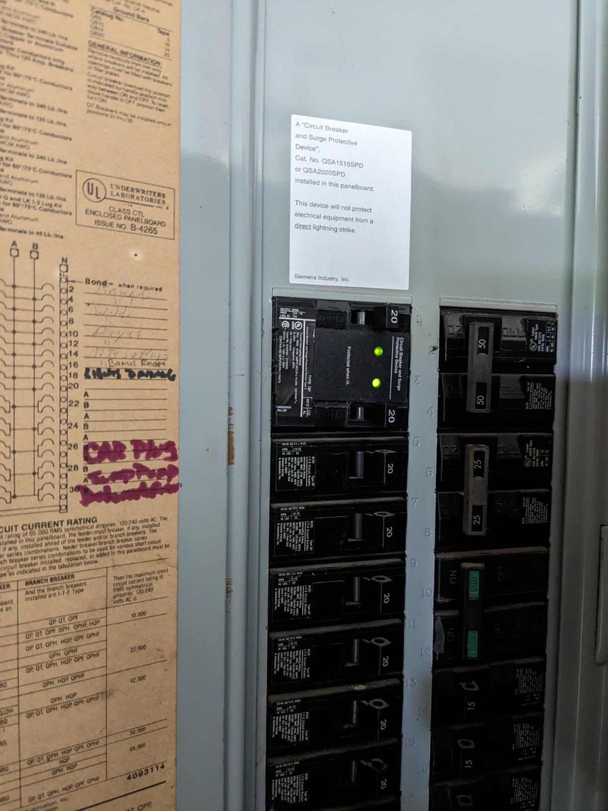 Siemens QSA2020SPD Whole House Surge Protection with Two 20-Amp Circuit Breakers for Use Only on Siemens Panels customer photo 1