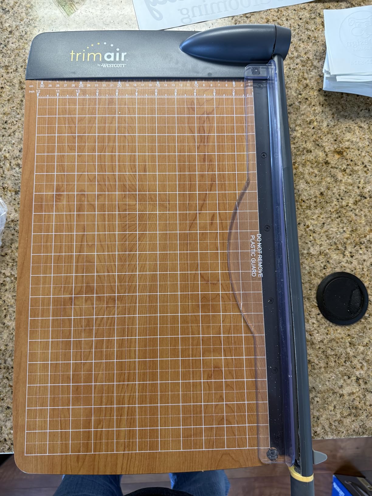 Westcott 12'' TrimAir Wood Guillotine Paper Cutter & Paper Trimmer, 30 Sheet (15106) customer photo 1