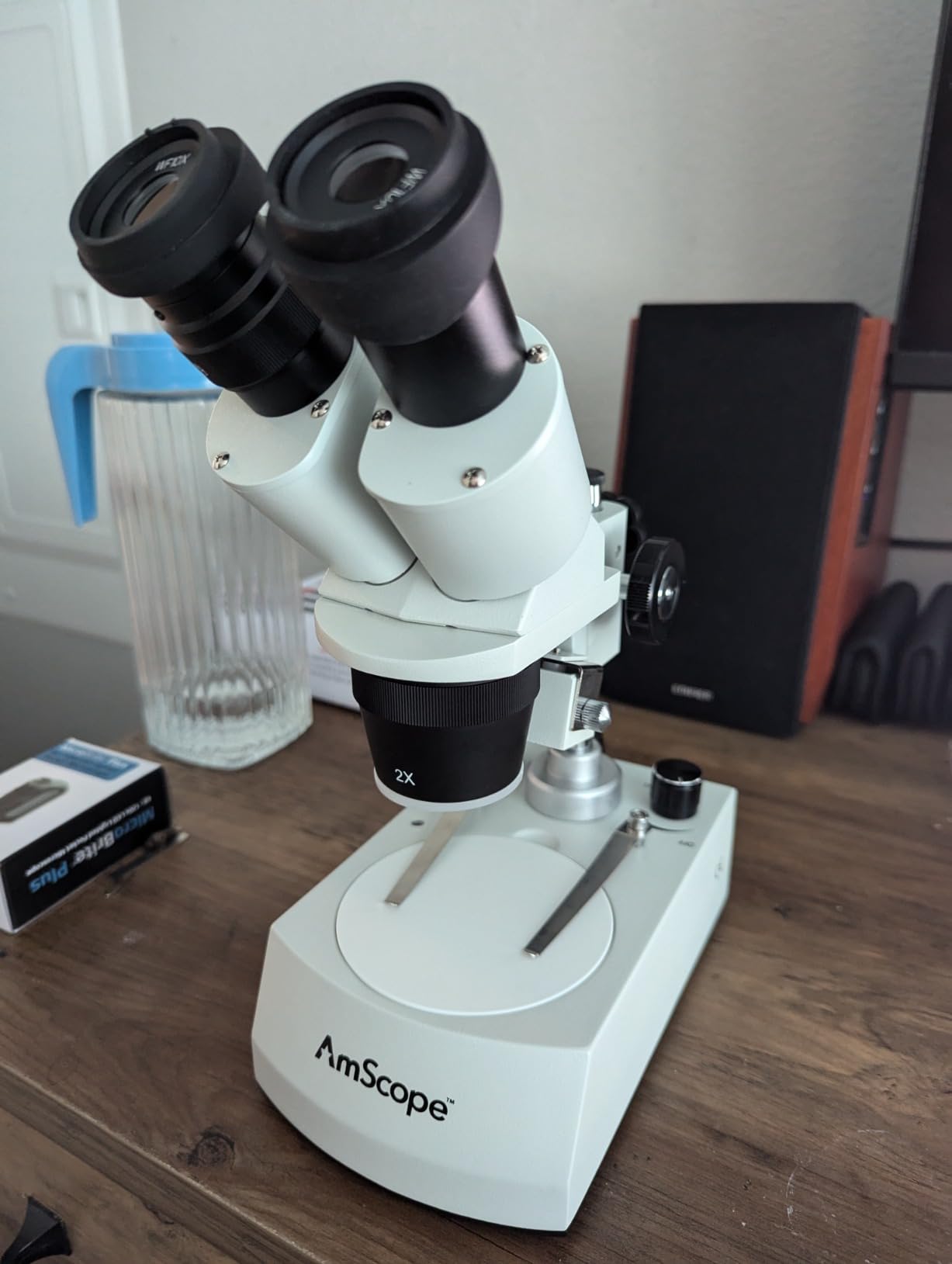 AmScope Cordless LED Two Lights Stereo Microscope 20x-40x customer photo 1