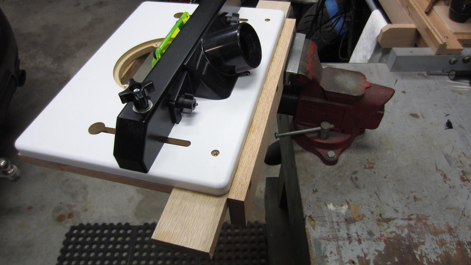 Rockler Trim Router Table - Adjustable Table Router w/Pre-Drilled Holes on Back - Router Table w/High-Visibility Bit Guard, 1/4