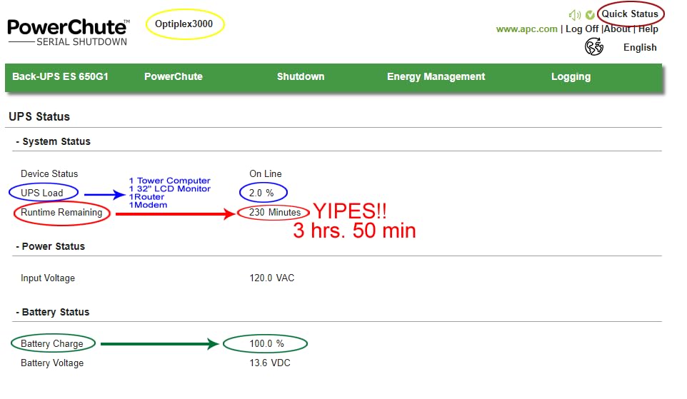APC Back-UPS 650VA / 390W Battery Backup & Surge Protector, 8 Outlets, RJ45 Ethernet Protection, BE650G1 Uninterruptible Power Supply for Computers, Wireless Routers, and Home Office Electronics customer photo 1
