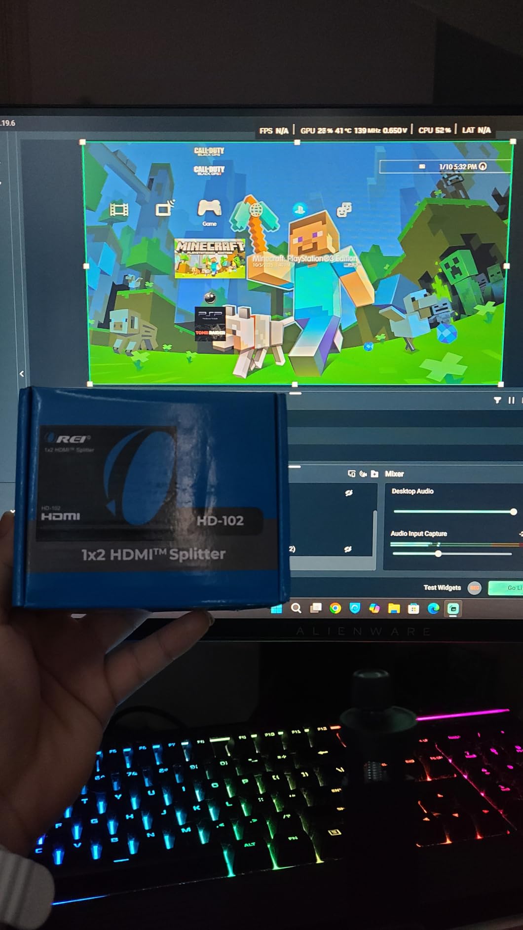 OREI HDMI Splitter 1 in 2 Out - For TV Mirror Only - Not for Multi Monitors, No HDCP bypass, USB Powered, No Adapter Included,1080P@60Hz & 4K@30Hz Resolutions - HDMI Splitter (HD-102) customer photo 1