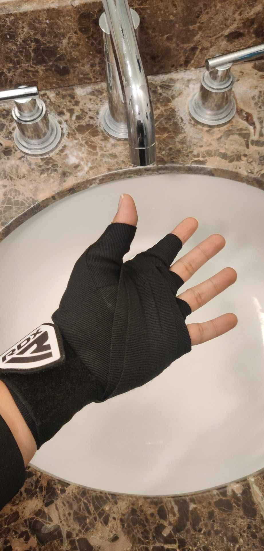 RDX Boxing Hand Wraps 4.5M / 180 Inches - Mexican Style Semi-Elastic MMA Inner Gloves - Wrist Support for Muay Thai, Kickboxing, BJJ, Karate - Thumb Loop & Hook and Loop Closure - Cotton & Nylon Blend customer photo 1