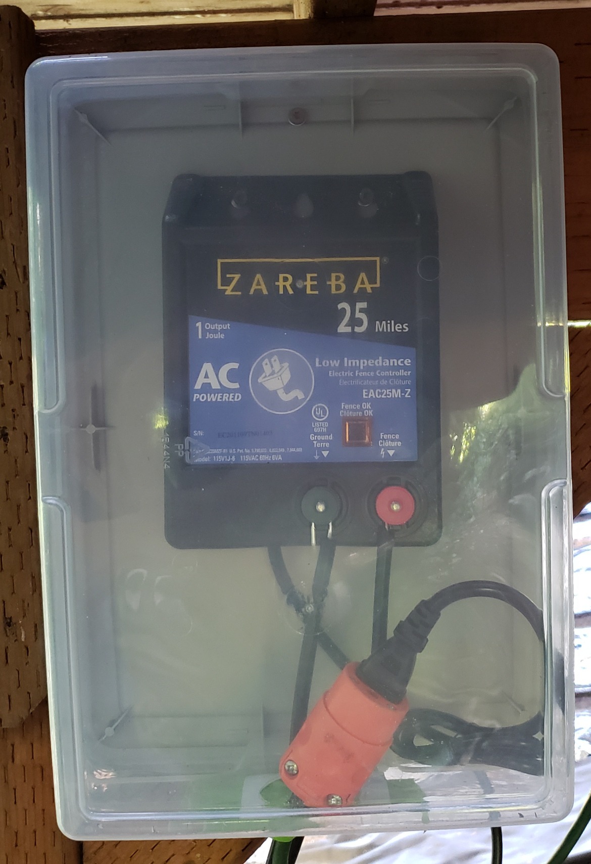 Zareba 25 Mile AC Powered Low Impedance Electric Fence Charger - Plug In Fence Charger - Contain Bulls, Cattle, Dogs, Exotics, Horses & More - Keep Predators Out - EAC25M-Z customer photo 1