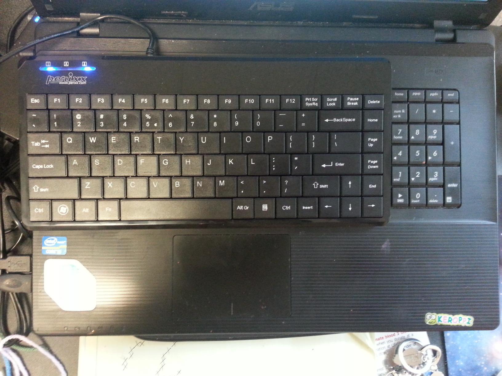 Perixx PERIBOARD-409H Wired USB Mini Keyboard with 2 USB Hubs, Black, US English Layout customer photo 2