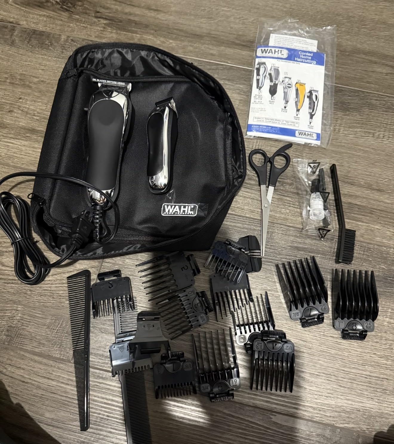 Wahl Clipper USA Deluxe Corded Chrome Pro, Complete Hair and Trimming Kit, Includes Corded Clipper, Cordless Battery Trimmer, and Styling Shears, for a Cut Every Time - Model 3029682 customer photo 1