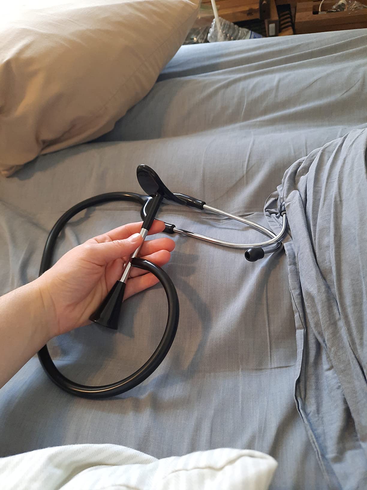 Dixie EMS Fetal Stethoscope for Baby's Heartbeat Detection, Latex-Free Fetoscope with Pinard Horn and Soft Earbuds, 22