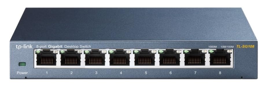 TP-Link 8 Port Gigabit Ethernet Network Switch, Ethernet Splitter, Plug & Play, Fanless, Sturdy Metal w/ Shielded Ports, Traffic Optimization, Unmanaged, Lifetime Protection (TL-SG108) customer photo 1