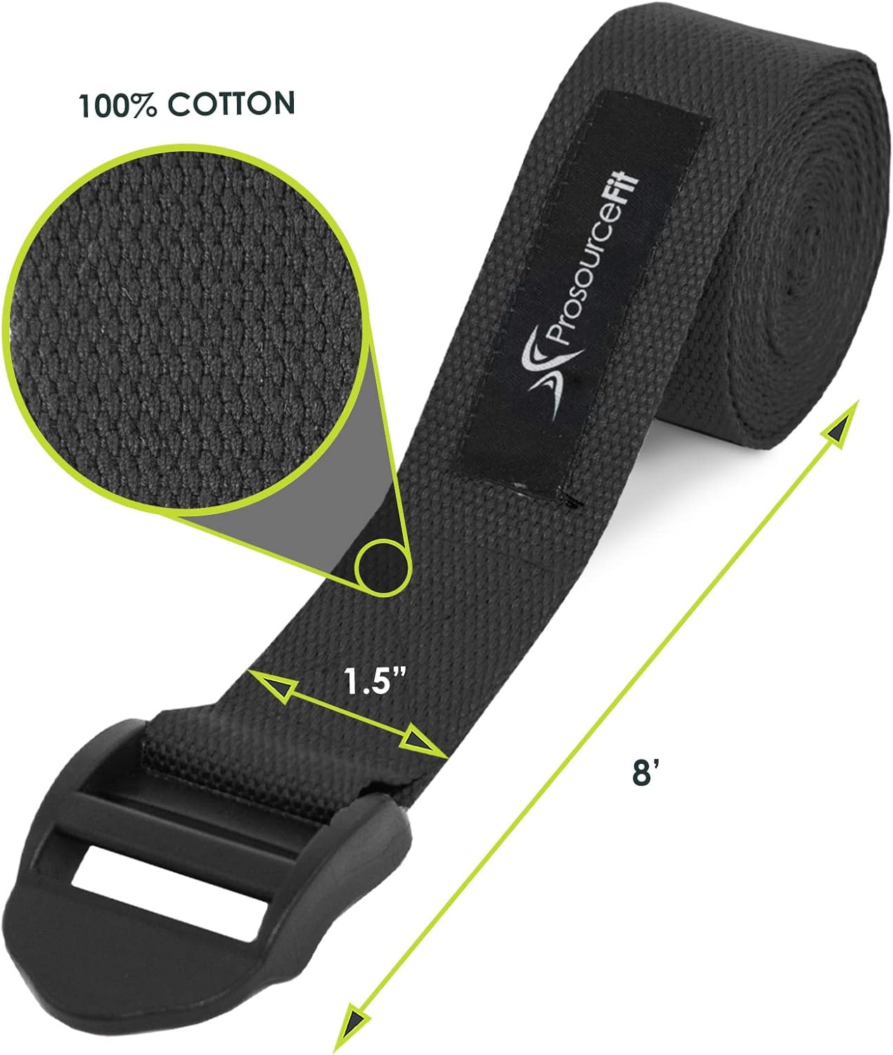 ProsourceFit Durable Cotton Cinch Buckle Yoga Strap for Stretching, Flexibility & Physical Therapy customer photo 2