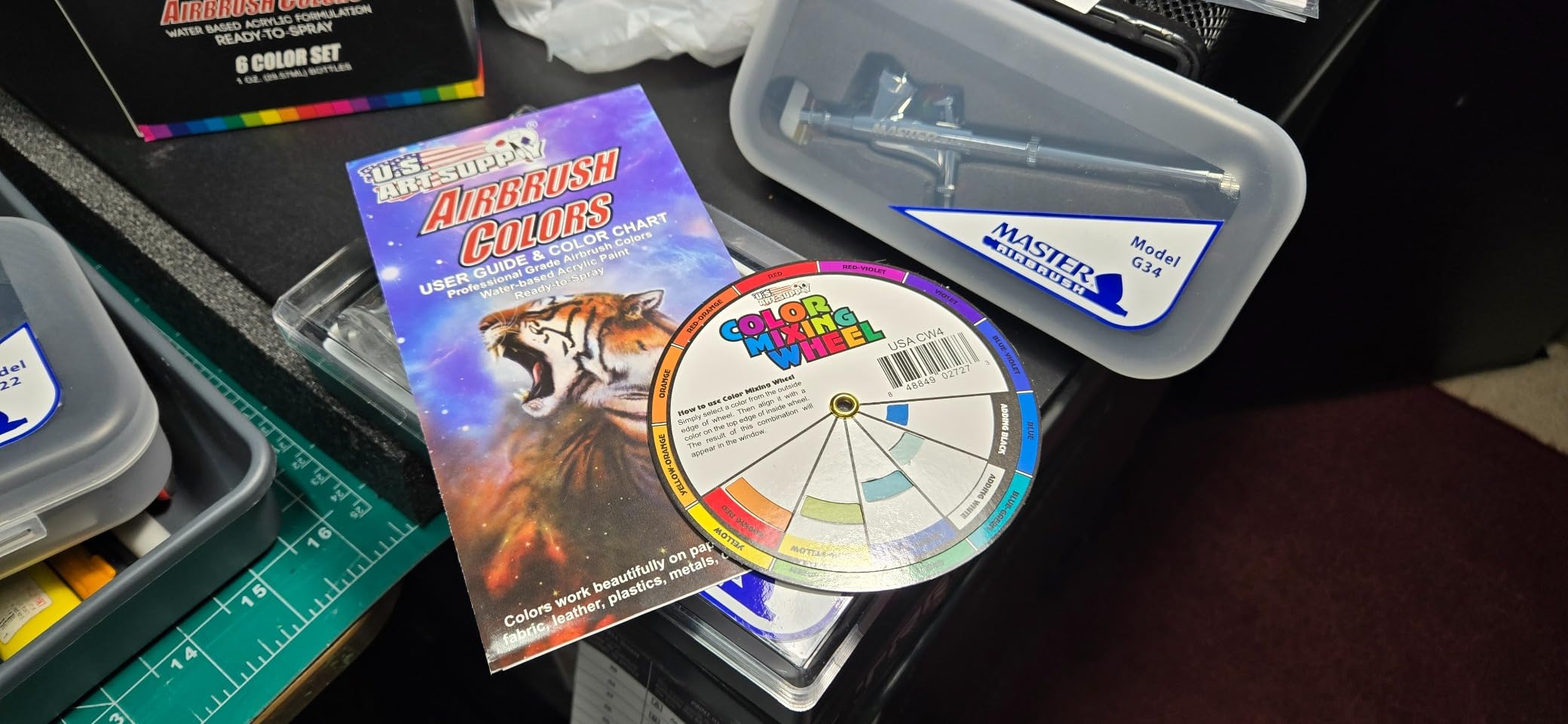 Master Airbrush Cool Runner II Air Brush Kit with Air Compressor Dual Fan, 3 Airbrushes, 6 Color Acrylic Paint Set customer photo 2