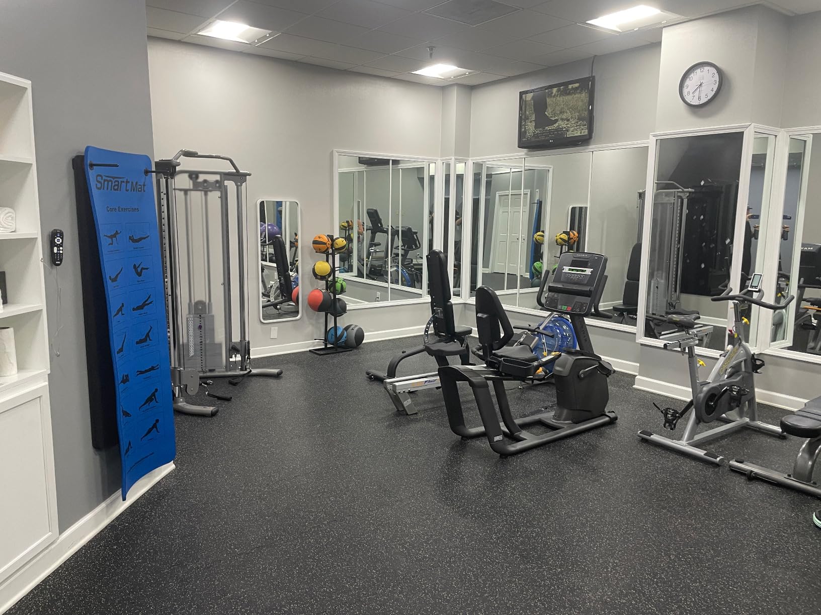 Prism Fitness 16mm Thick Smart Self-Guided Stretching and Exercise Mat for Yoga, Pilates, and Stretching, Blue customer photo 2