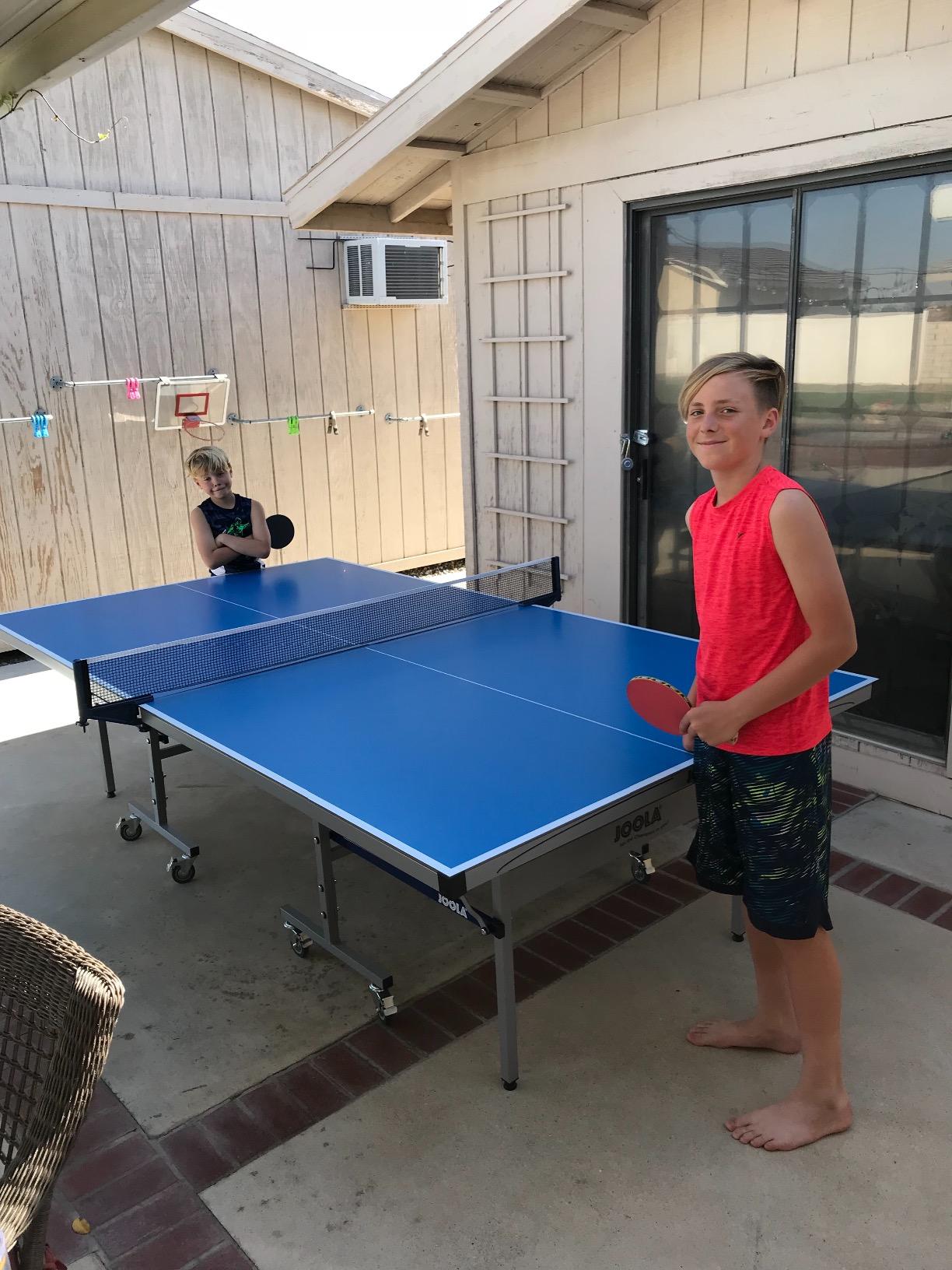 JOOLA NOVA Outdoor Ping Pong Table with Waterproof Table Tennis Net Set - Quick Assembly - All Weather Aluminum Composite Surface - Tournament Quality - Indoor & Outdoor Compatible customer photo 2