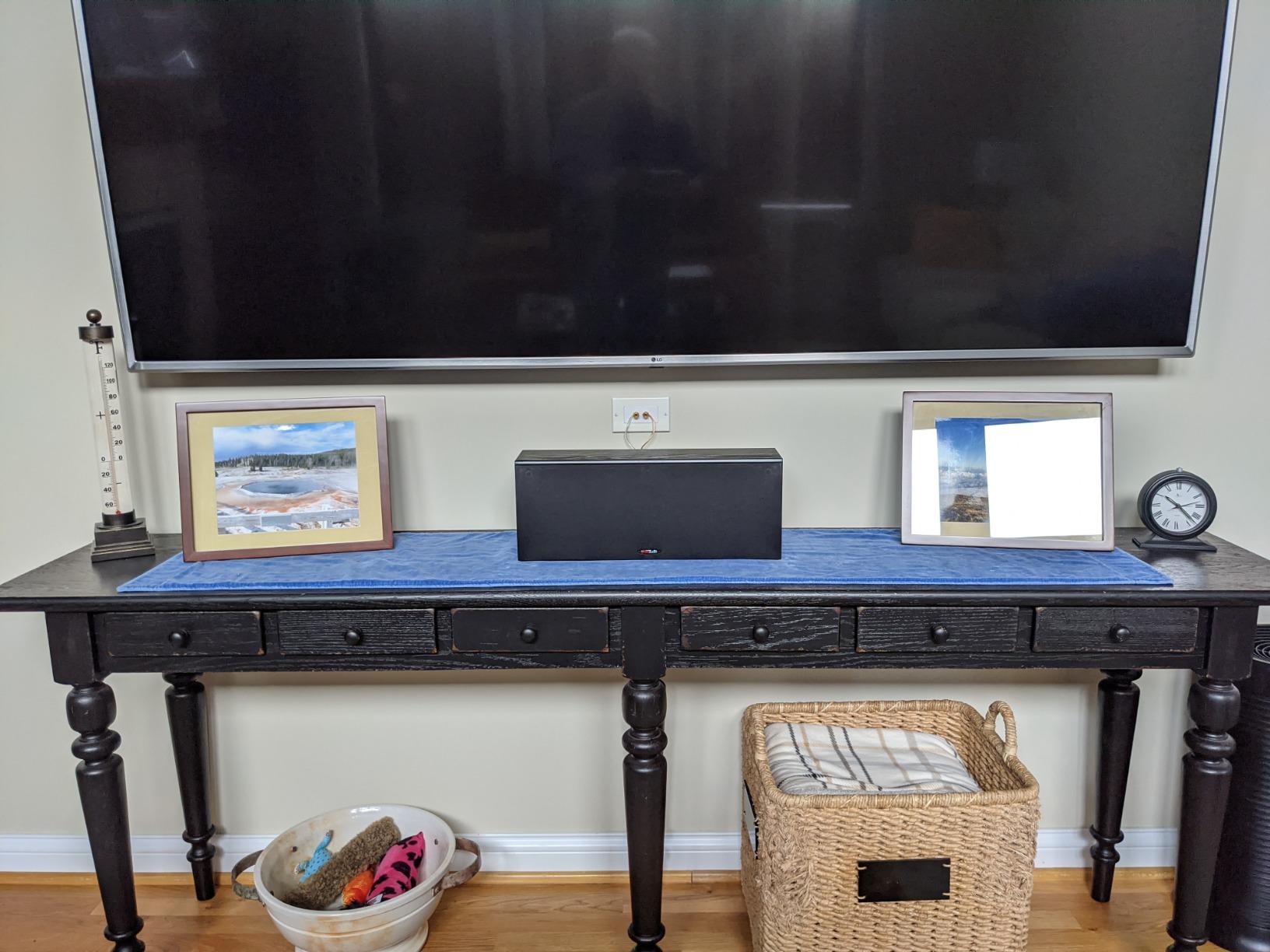 Polk Audio CS1 Series II Center Channel Speaker | Unique Design | Stand Alone or a Complement to Monitor 40, 60, and 70 Speakers | Detachable Grille | Black customer photo 2