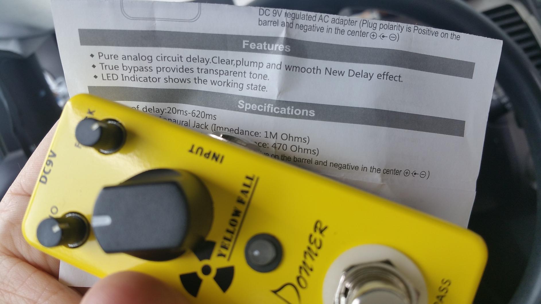 Donner Guitar Delay Pedal for Pedal Boards, Electric Guitar, Yellow Fall Analog Delay Mini Guitar Effect Pedal Vintage Delay, True Bypass customer photo 1