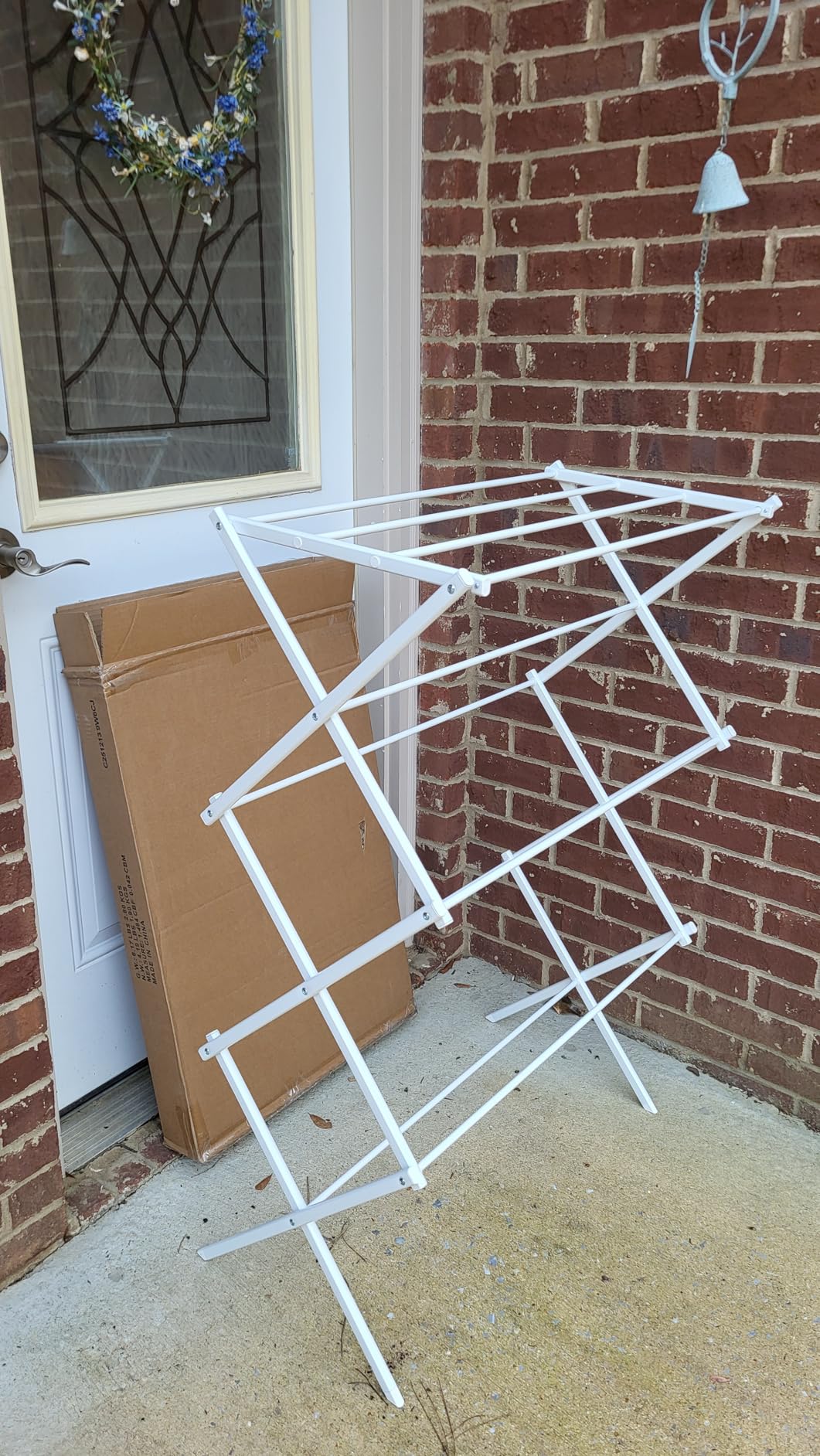 Amazon Basics Foldable Portable Metal Clothes Drying Rack for Indoor Air Drying, Energy Saving, 14.5 x 29.5 x 41.8 inches, Chrome Silver customer photo 2