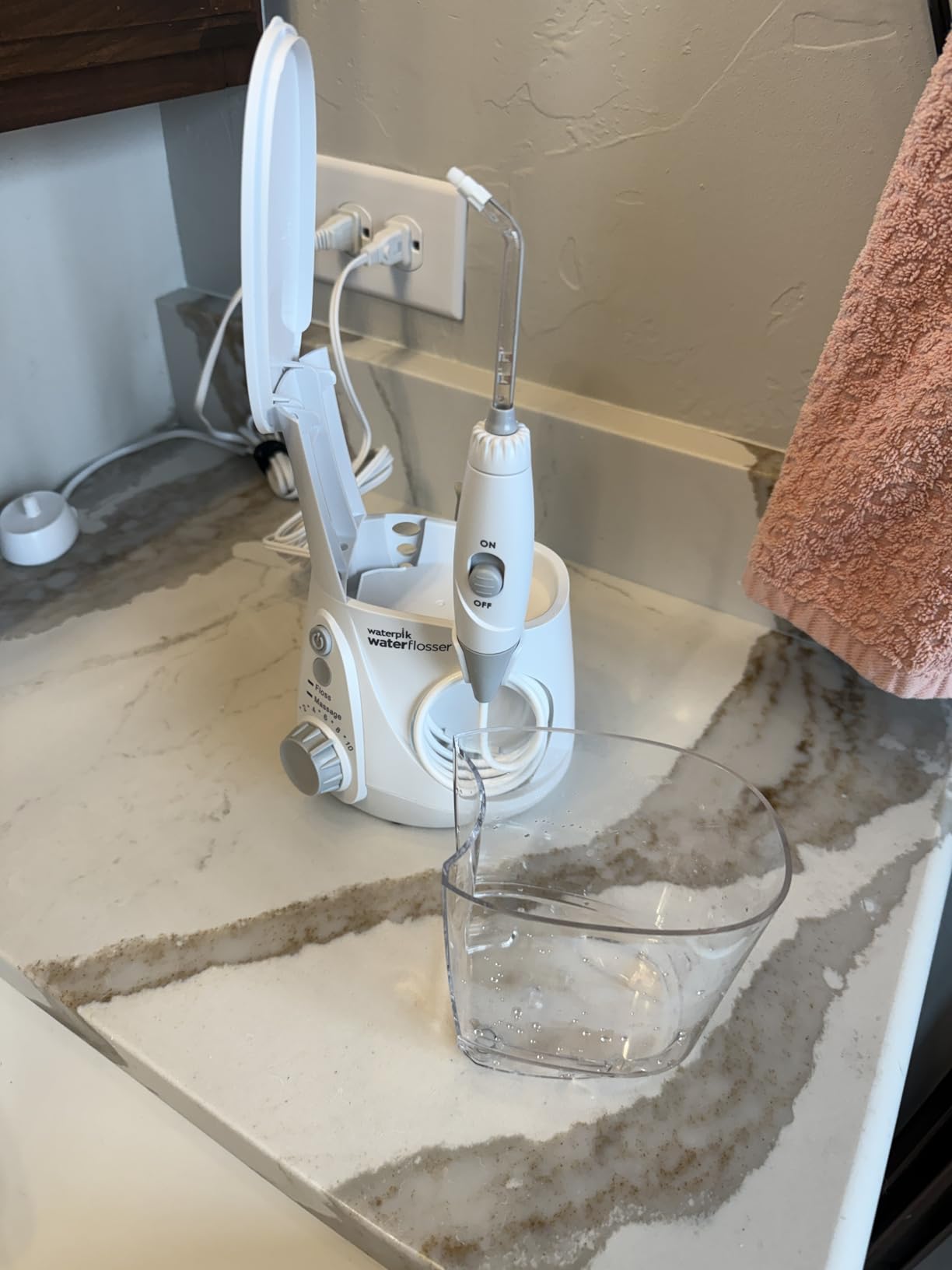 Waterpik Aquarius Water Flosser For Teeth Cleaning, Gums, Braces, Dental Care, Electric Power With 10 Settings, 7 Tips For Multiple Users And Needs, ADA Accepted, White WP-660 customer photo 2