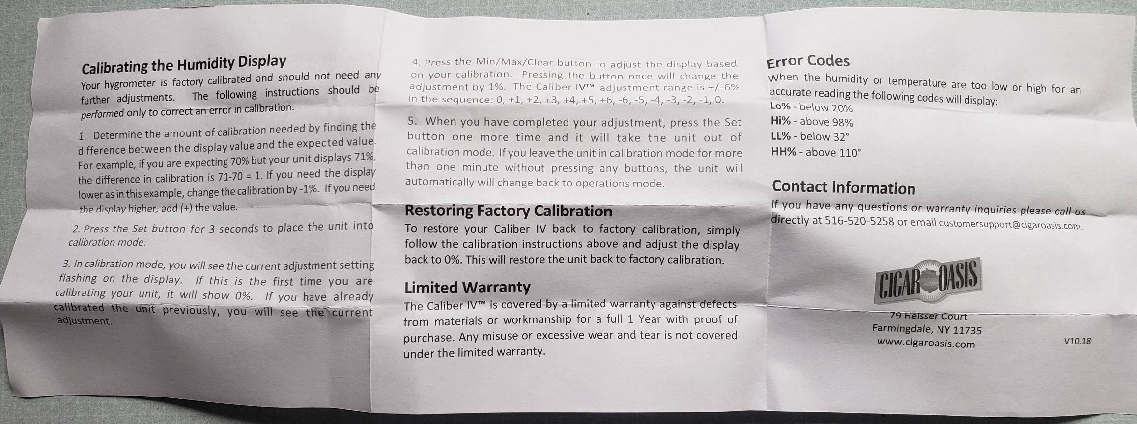 Oasis Caliber V Digital Hygrometer and Thermometer - Slim Hygrometer & Thermometer customer photo 2