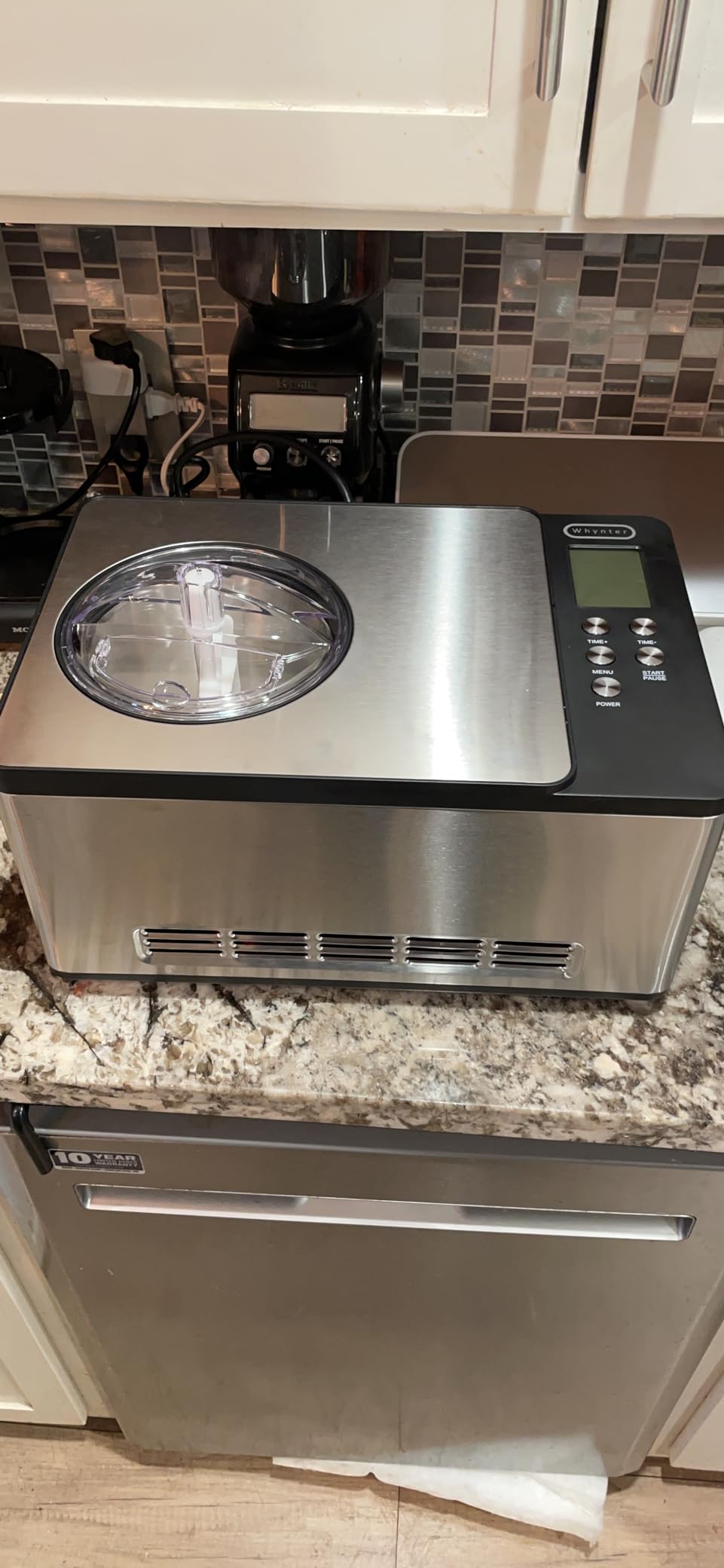 Whynter Ice Cream Maker Machine Automatic 2.1 Qt. with Built-In Compressor, LCD Digital Display & Timer, No Pre-Freezing, ICM-200LS, Stainless Steel customer photo 2