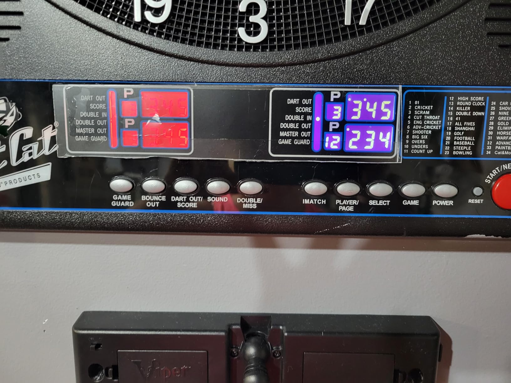 Fat Cat Mercury Electronic Soft Tip Dartboard with Cabinet, 13.5 in Target, 28 Games, 6 Darts Included, Black customer photo 1