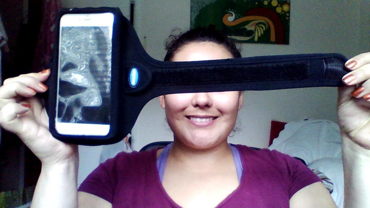 Tune Belt AB92 Cell Phone Armband for Running - Fits iPhone 16/15/14/13 Pro Max, Plus, Samsung Galaxy Ultra/Plus/Note and Large Phones with Protective Cases, Sweat-Resistant Exercise Holder (Black) customer photo 2