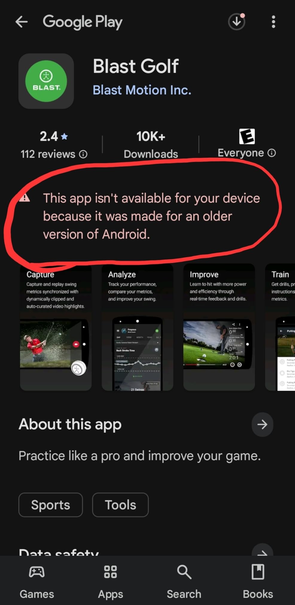 Blast Motion Golf Swing & Stroke Analyzer - Real-time Feedback, Swing Metrics, Swing Trainer, Video Capture Highlights, Track Performance (GEN3 Sensor) customer photo 1
