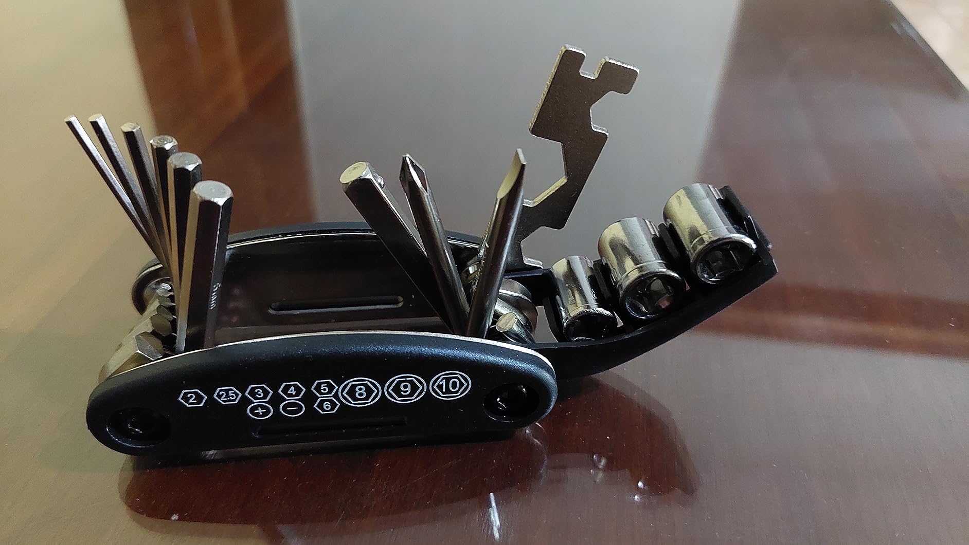 WOTOW Bike Repair Tool Kit, 16 in 1 Bicycle Multitool with Tire Levers Hex Spoke Wrench, Multi Function Accessories Set for Road Mountain Bikes customer photo 2