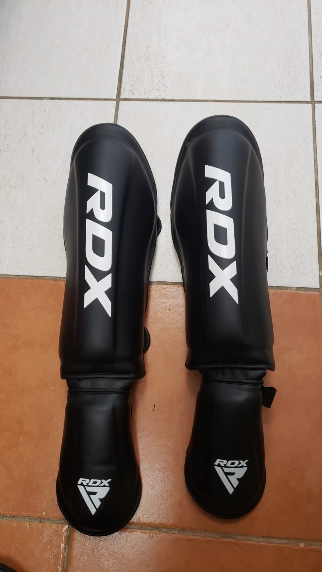 RDX Shin Guards Kickboxing Muay Thai, SATRA SMMAF Approved, Premium Maya Hide Leather, Leg Instep Protection Pads, MMA Martial Arts Kicking Sparring Training Gear, BJJ Karate Boxing Taekwondo, Black customer photo 1