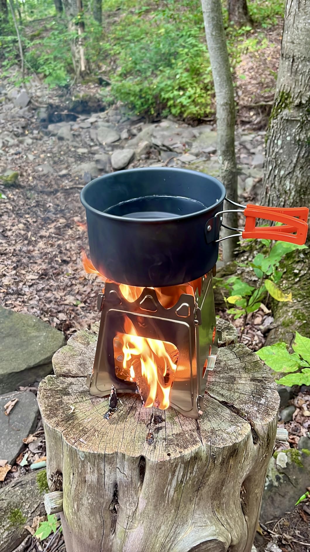 Lixada Camping Wood Stove Folding Lightweight Stainless Steel Wood Burning Stoves Portable Backpacking Stove for Outdoor Camping Hiking Backpacking Picnic Hunting BBQ customer photo 1