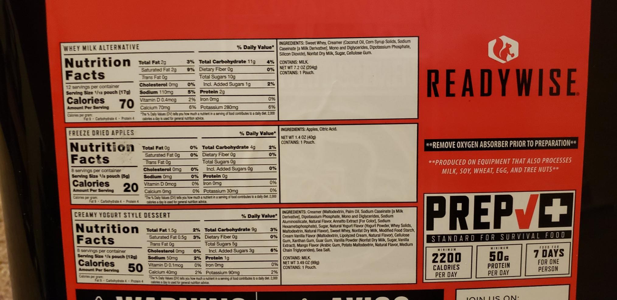 ReadyWise Emergency Food Supply - 132 Servings, Survival Bucket, Dehydrated & Freeze Dried Protein Meals, Camping Essentials, Ready to Eat Disaster Prepping Supplies, up to 25 Year Shelf Life customer photo 2