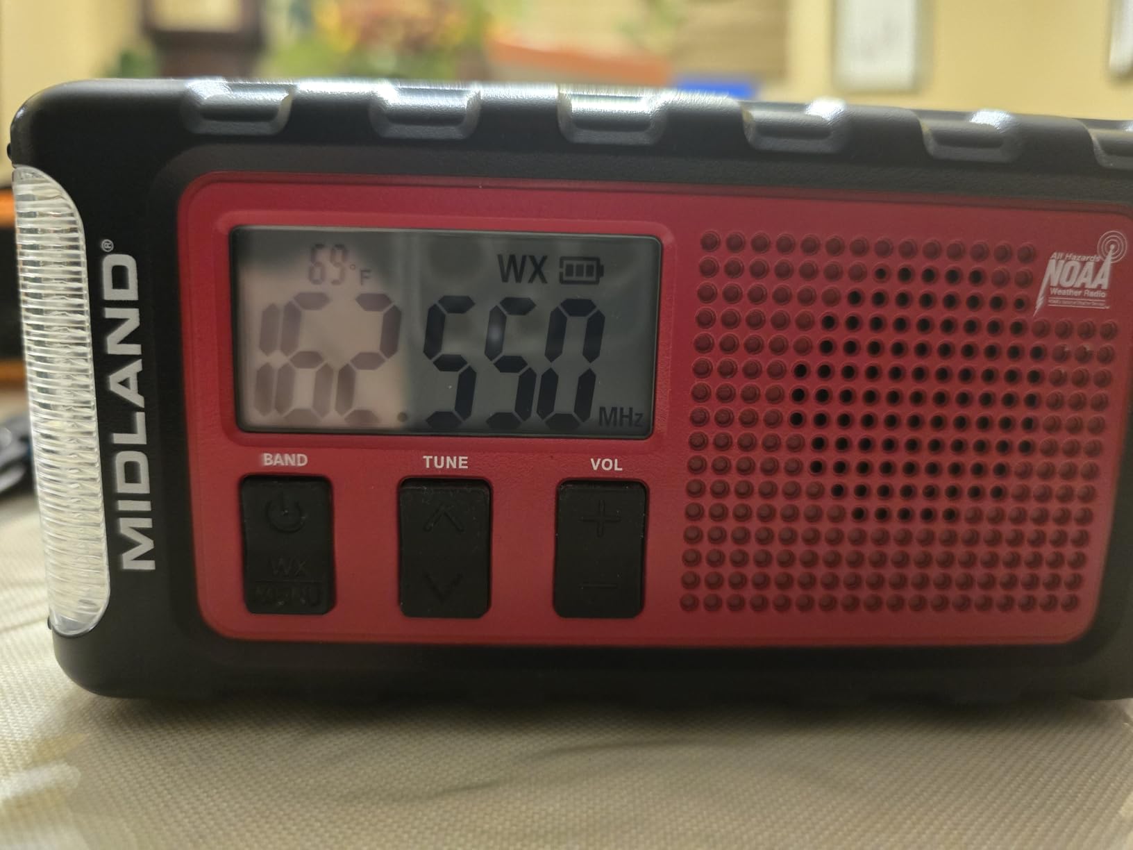 Midland - ER310, Emergency Crank Weather AM/FM Radio - Multiple Power Sources, SOS Emergency Flashlight, Ultrasonic Dog Whistle, & NOAA Weather Scan + Alert (Red/Black) customer photo 2