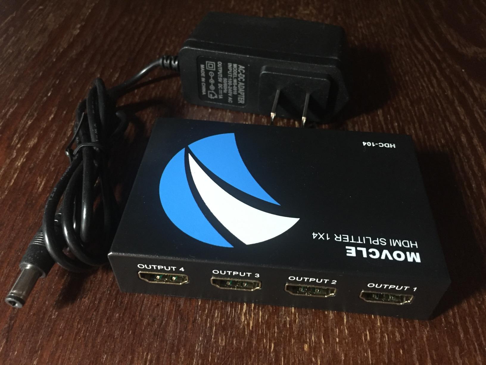 HDMI Splitter 1 in 4 out Full Ultra HD 1080P 4K/2K 1X4 Port Box Hub with US Adapter v1.4 Powered Certified for 3D Support customer photo 1