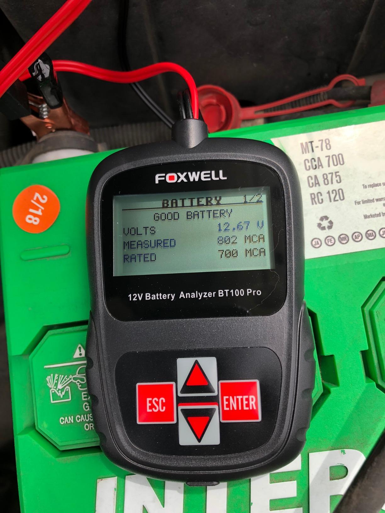 FOXWELL BT100 PRO Car Battery Tester, 12V Battery Load Tester, 100-1100CCA Automotive Digital Battery Analyzer for Car Truck Motorcycle SUV Boat Marine RV & Pickup customer photo 2