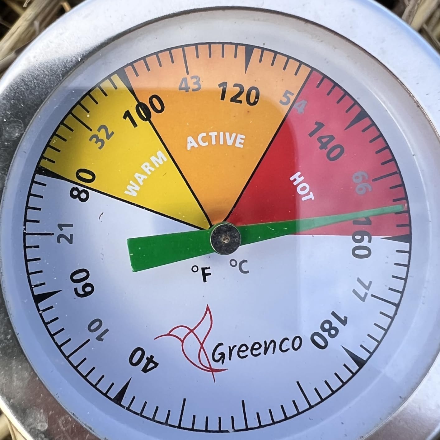 Compost Soil Thermometer by Greenco, Stainless Steel, Celsius and Fahrenheit Temperature Dial, 20 inch Stem customer photo 2