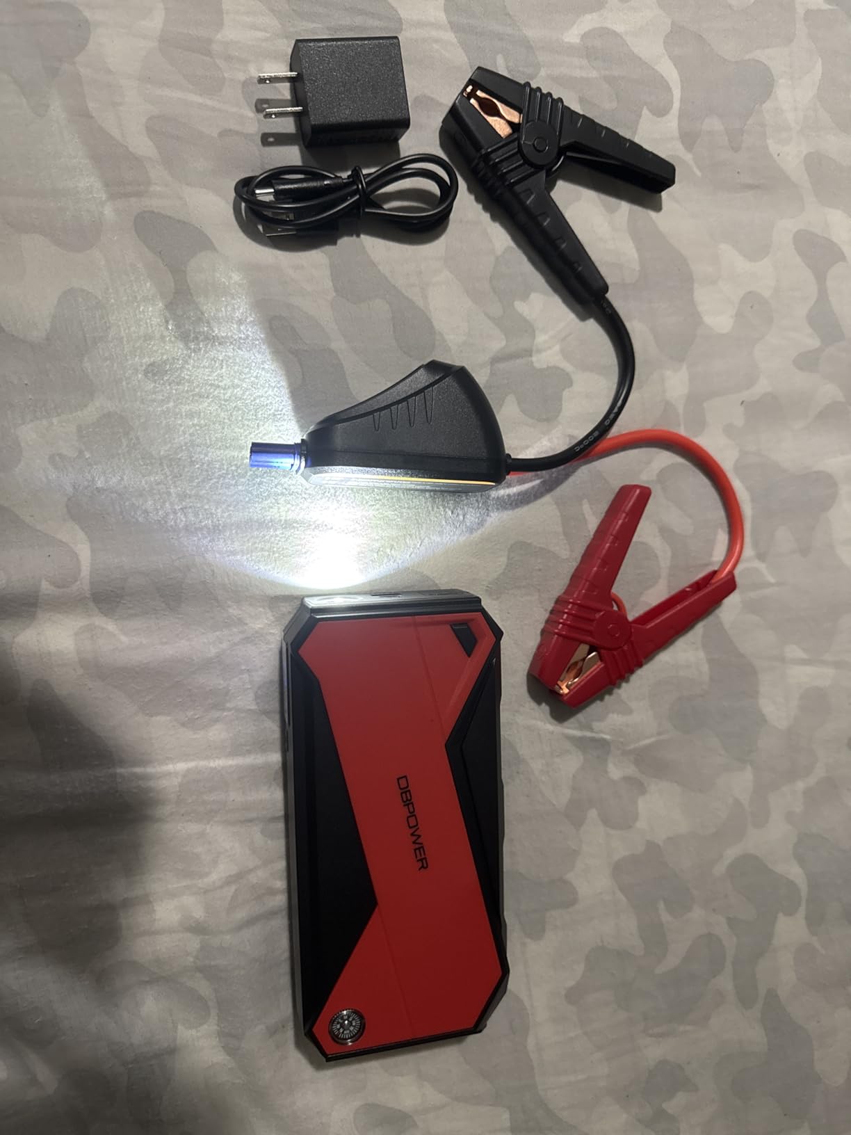 DBPOWER Peak 3000A 18000mAh Portable Car Jump Starter (up to 8.0L Gas, 6.0L Diesel Engine) Battery Booster with Smart Charging Port, Compass, LCD Screen and LED Light (Black/Red) customer photo 1