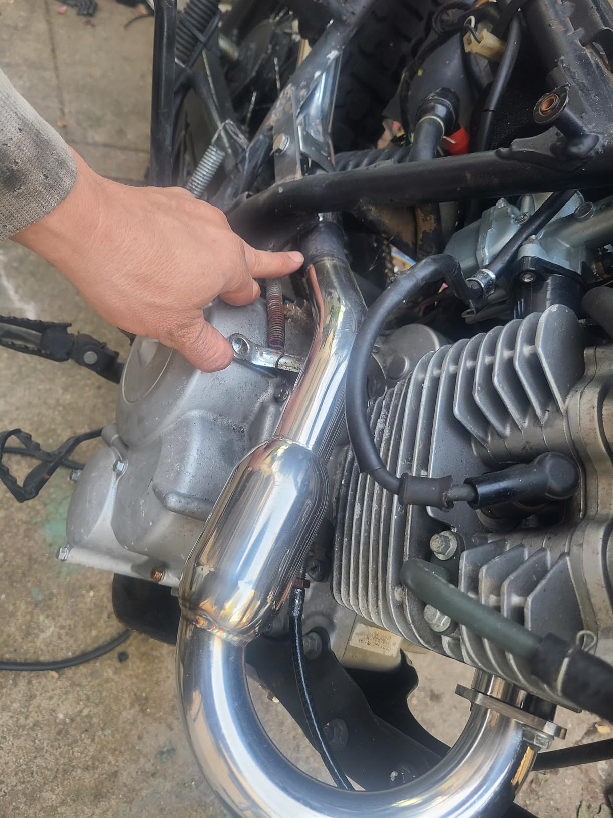 STONEMEN Full Exhaust Muffler System Slip On For CRF150F CRF230F 2003-2013 Titanium customer photo 2