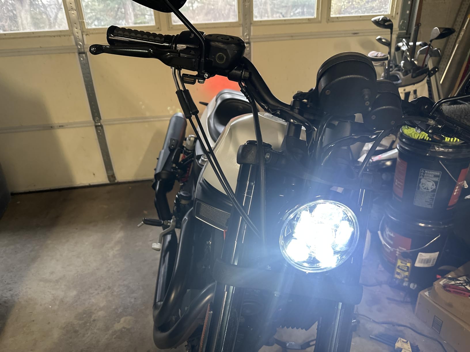 Wisamic 5-3/4 5.75 inch LED Headlight - Compatible with Harley Davidson Dyna Street Bob Super Wide Glide Low Rider Night Rod Train Softail Deuce Custom Sportster Iron 883-Black customer photo 2