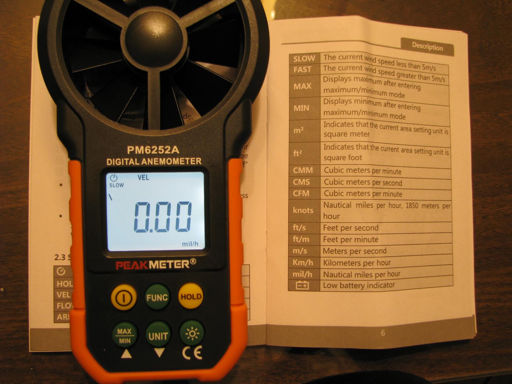 Proster Handheld Digital Anemometer - Portable Wind Speed Meter CFM Meter Wind Gauge Air Volume Measure with LCD Backlight for Outdoors Sailing Surfing Fishing customer photo 1